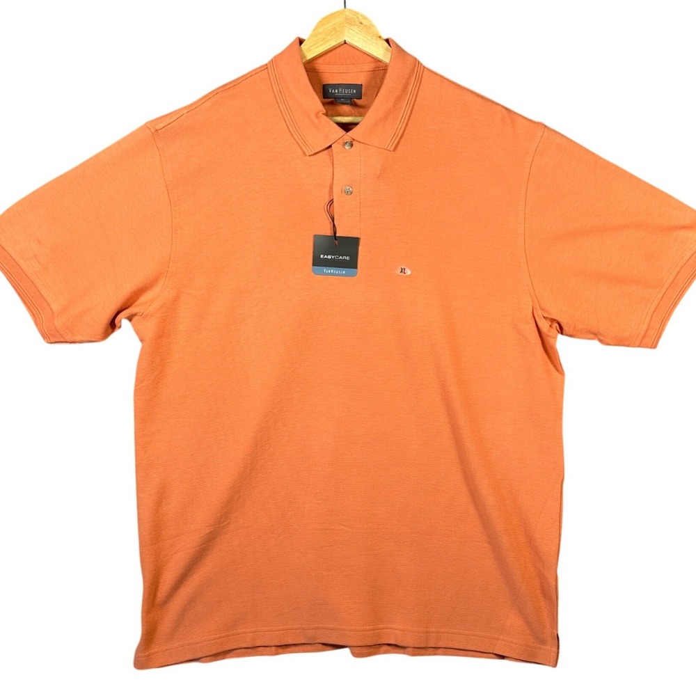 Van Heusen Men's Orange Easy Care‎ Cotton Polo Shirt XL